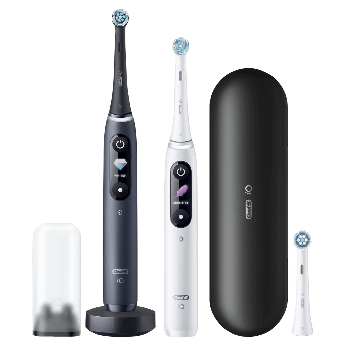 Oral-B iO Series 8 Zwart en Wit Duo Pack met extra opzetbors