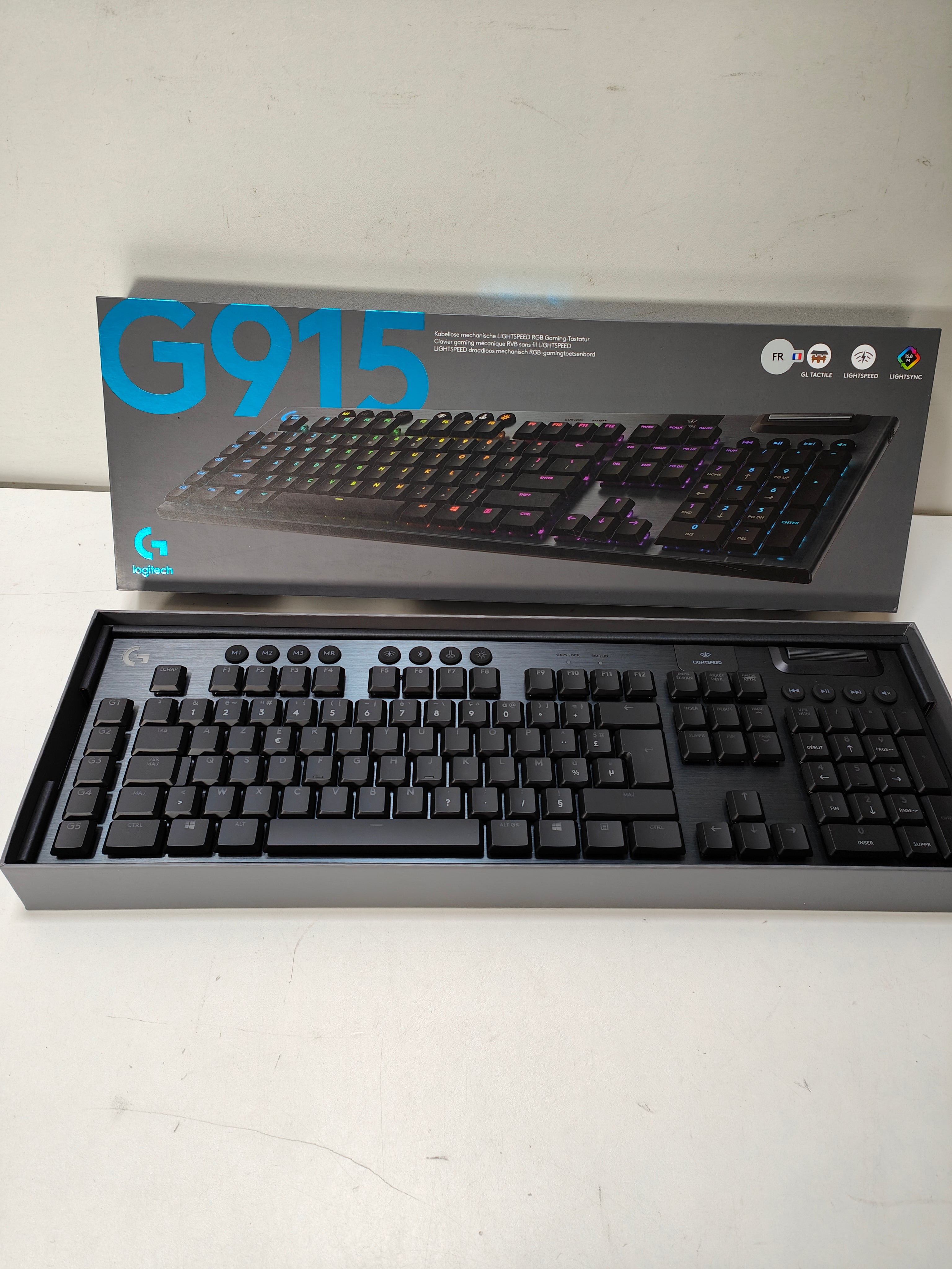Souris de jeu mécanique sans fil Logitech G915 Lightspeed RGB AZERTY