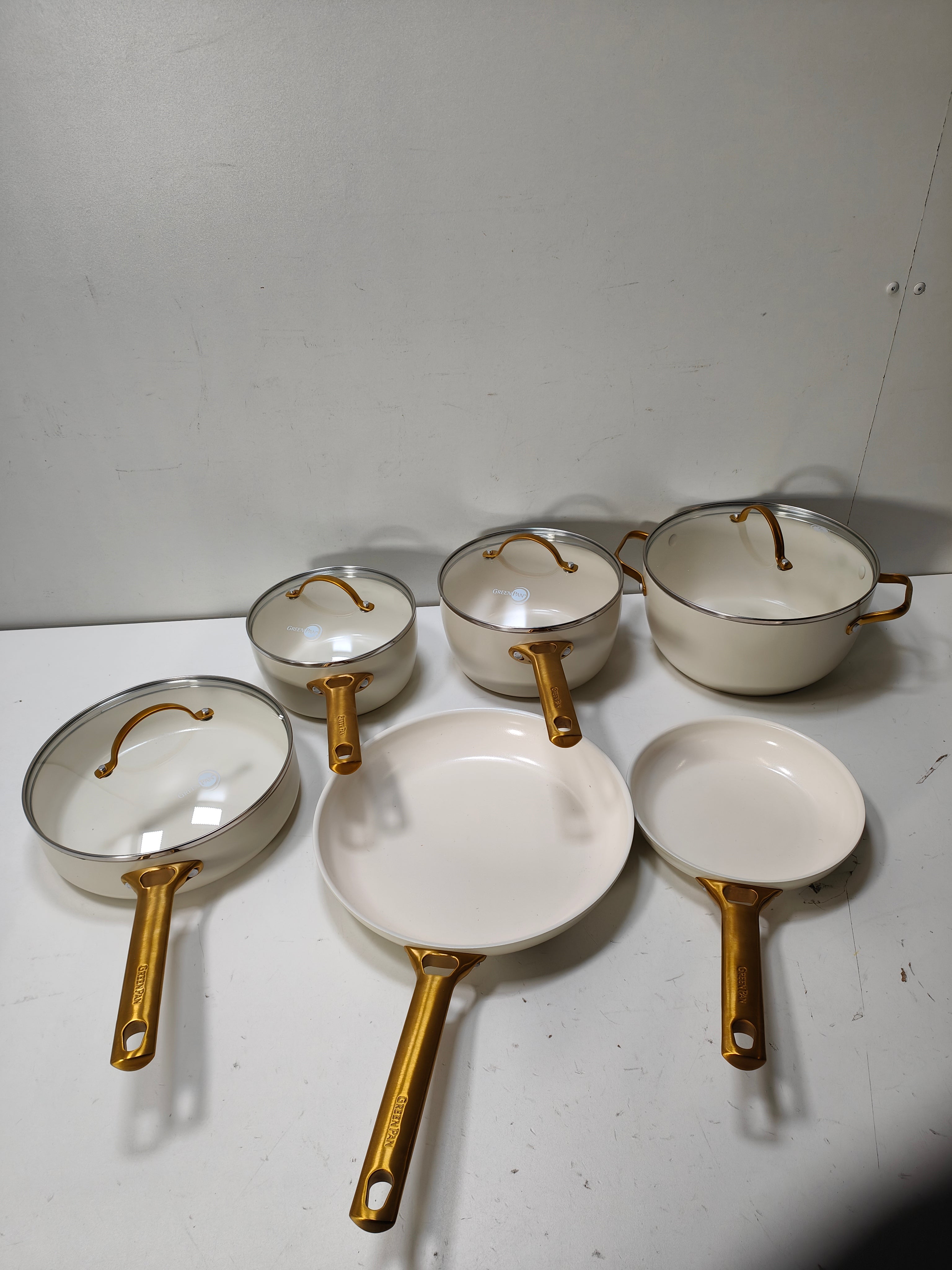 GreenPan Padova Reserve Batterie de cuisine 10 pièces Blanc crème
