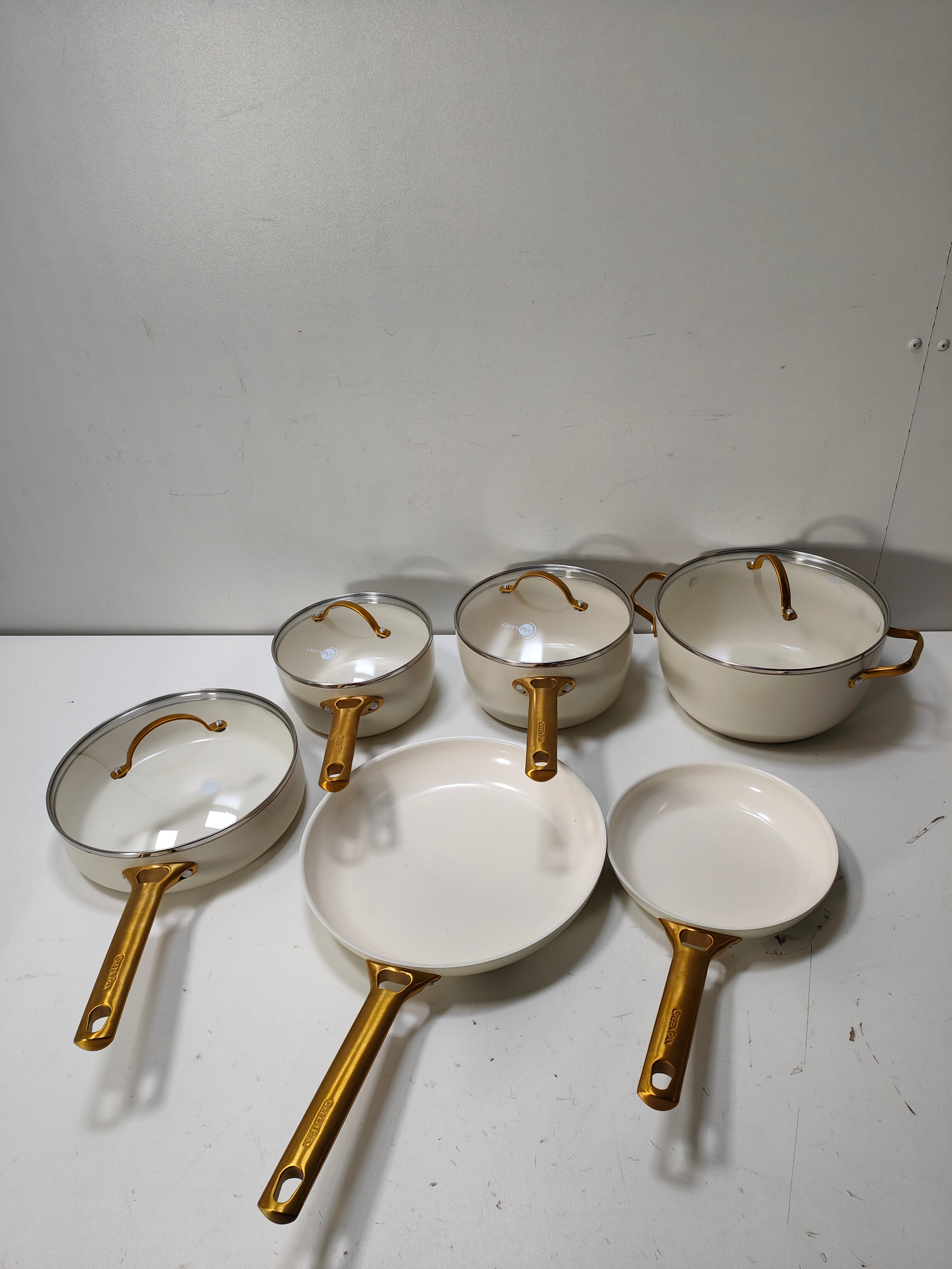 GreenPan Padova Reserve Batterie de cuisine 10 pièces Blanc crème
