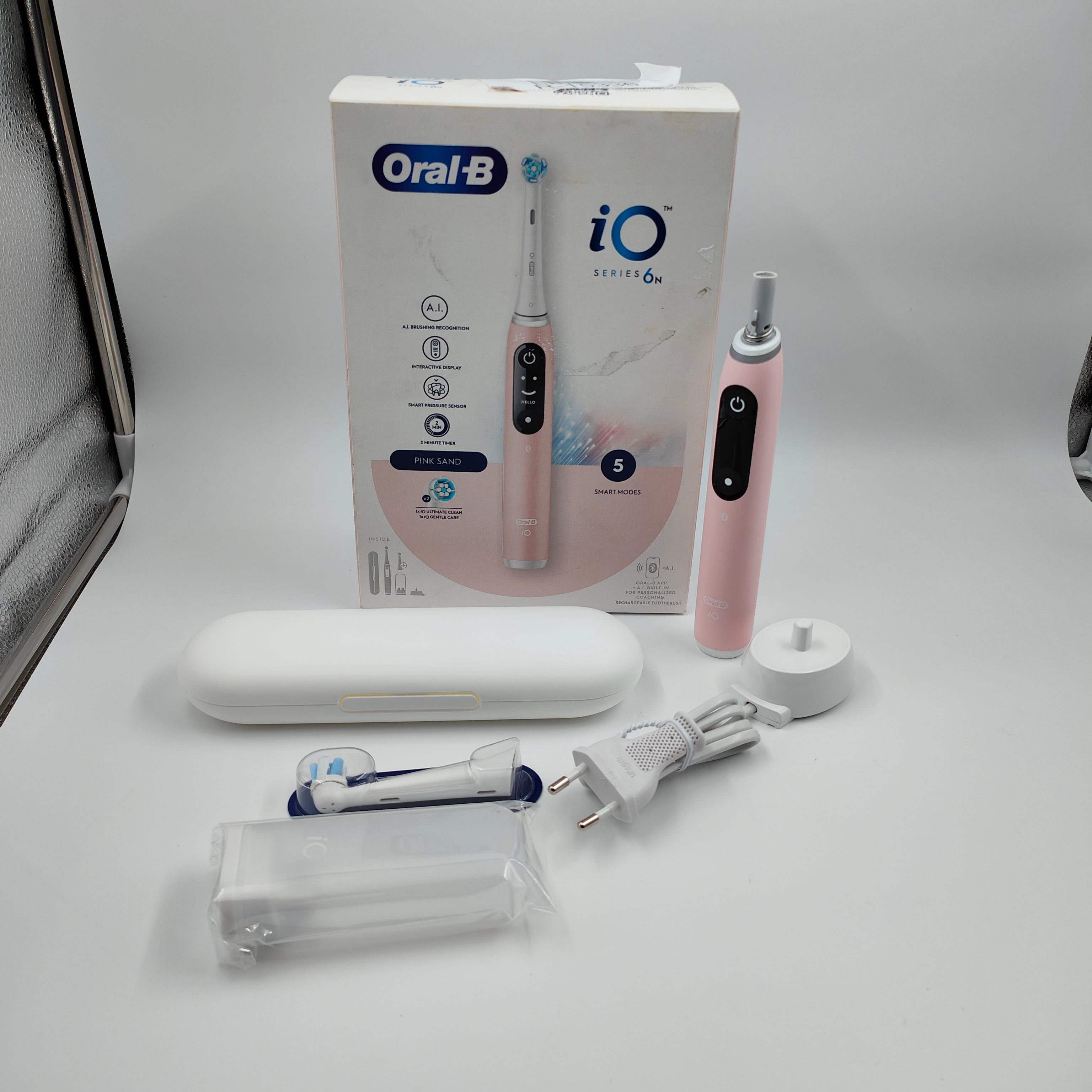Oral-B iO Série 6N Rose Clair + brossette iO Gentle Care supplémentaire