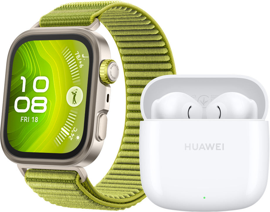 Huawei Watch Fit 4 Pro Grün + Huawei Freebuds SW 2 Weiß