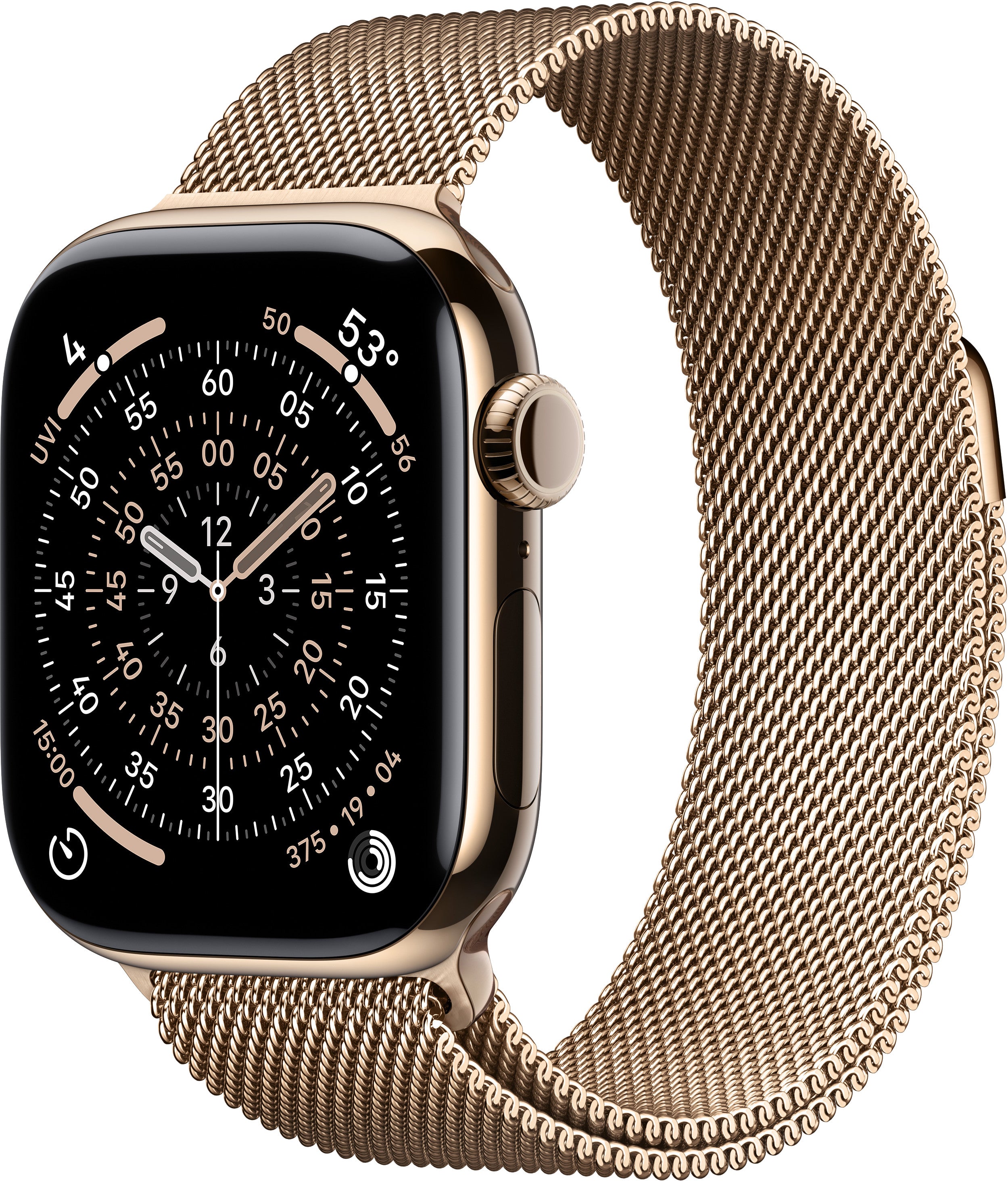 Apple Watch Série 11 5G 42mm Titane Or Bracelet milanais