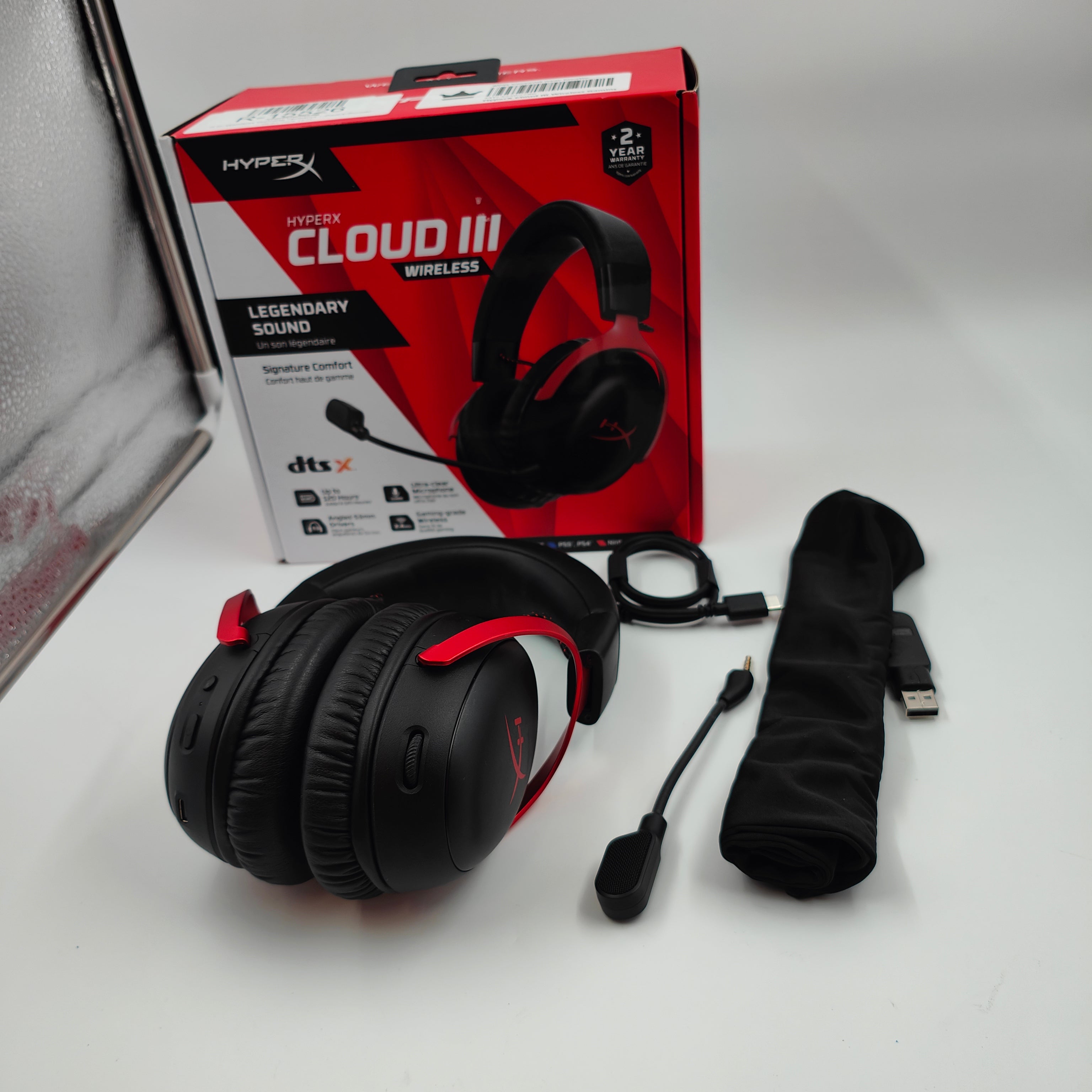 HyperX Cloud III Wireless Game Headset - Black/Red (PC, P