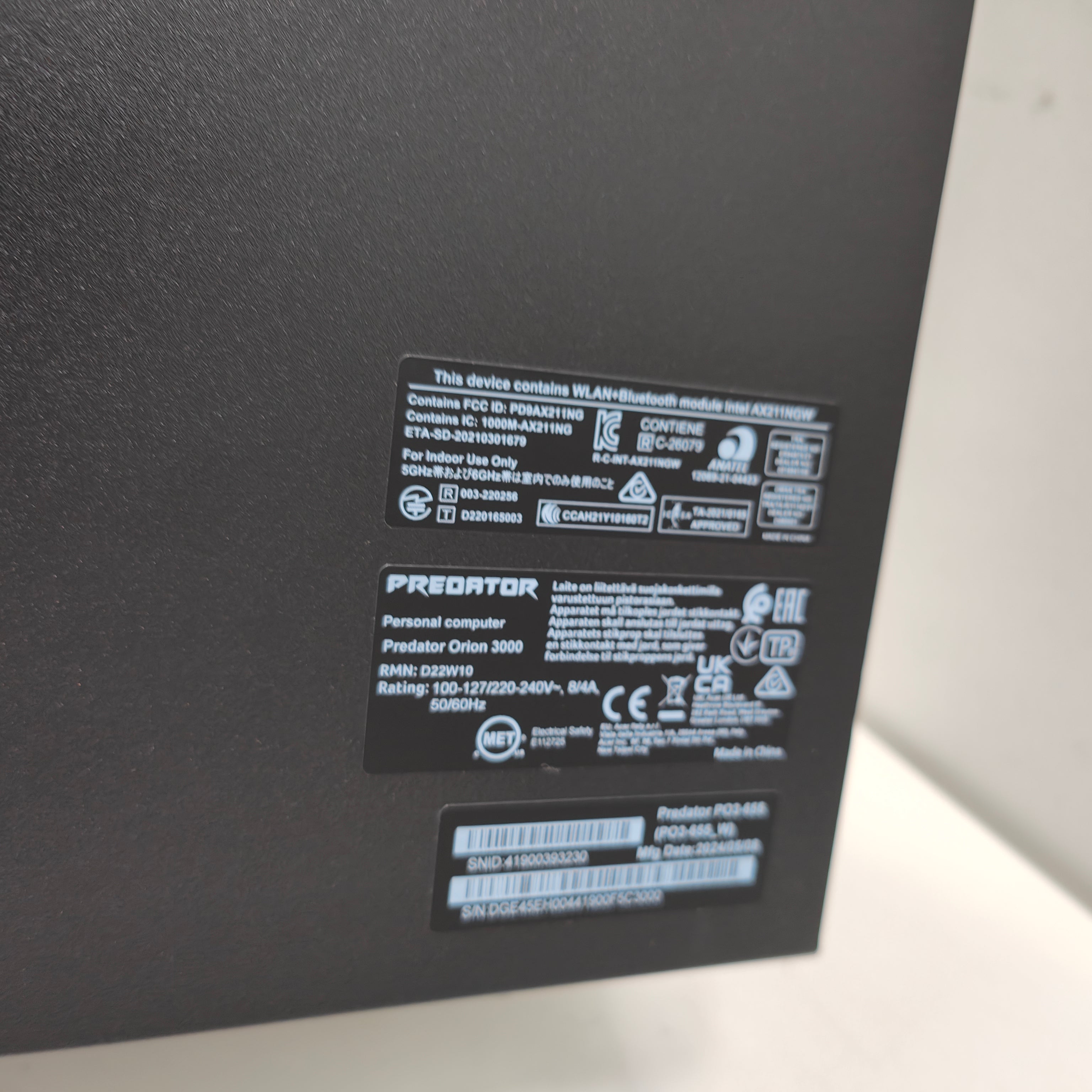 Acer Predator Orion 3000 655 I5142G