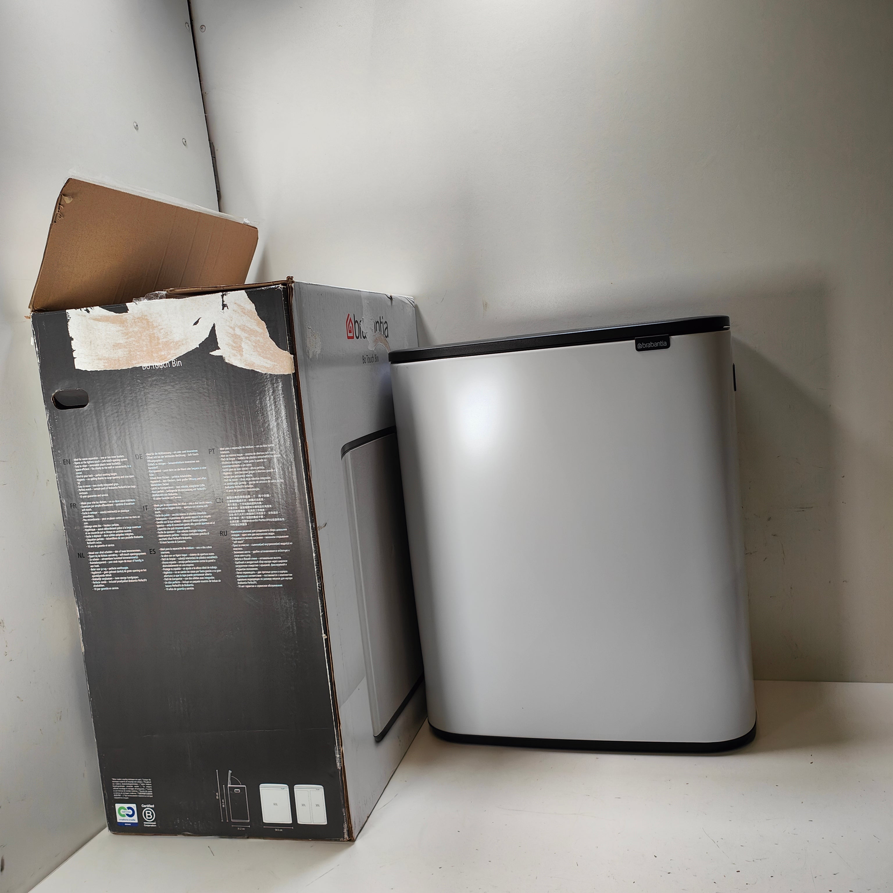 Brabantia Bo Touch Bin 60 Liter Wit