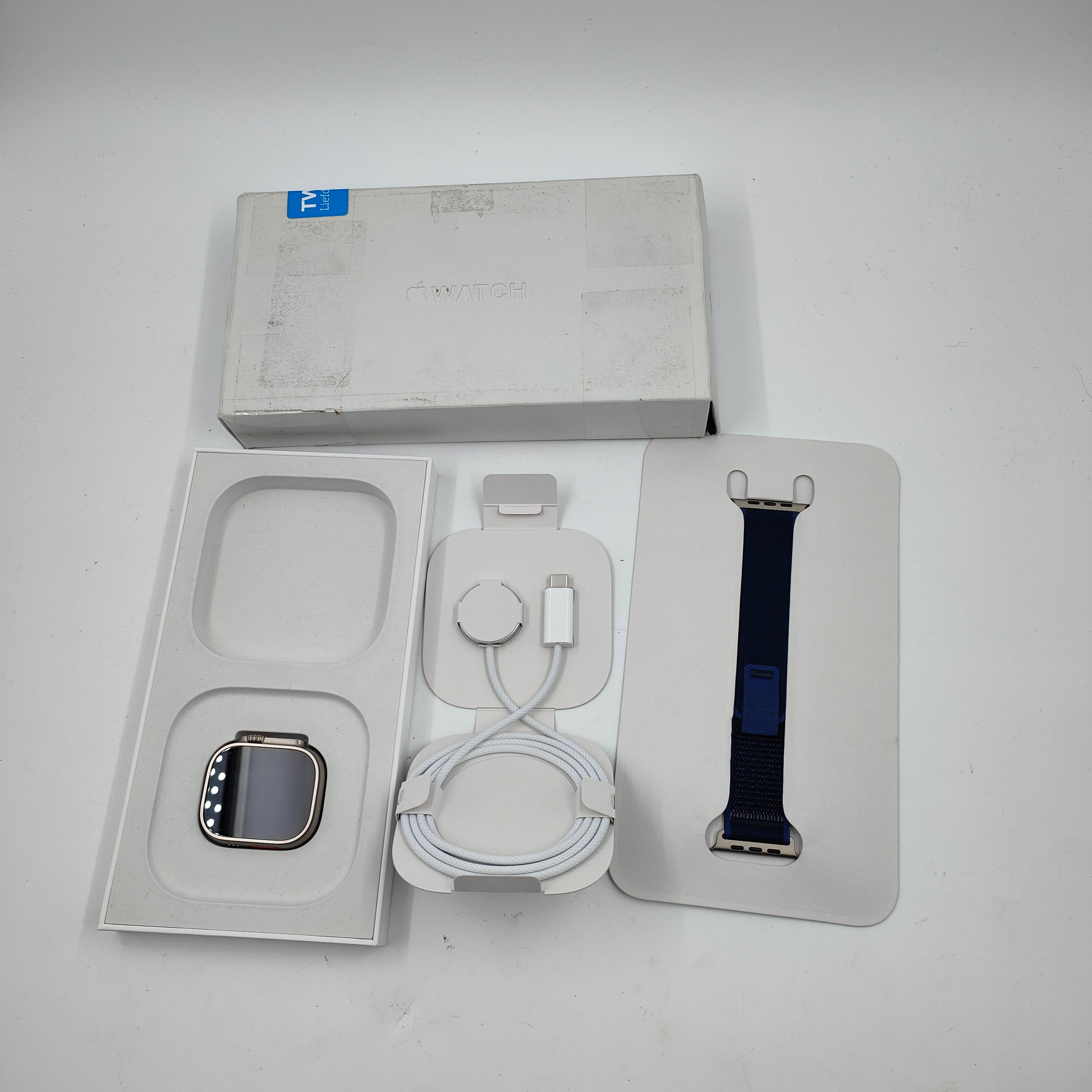Apple Watch Ultra 2 4G 49mm Silber Trail Band Blau M/L