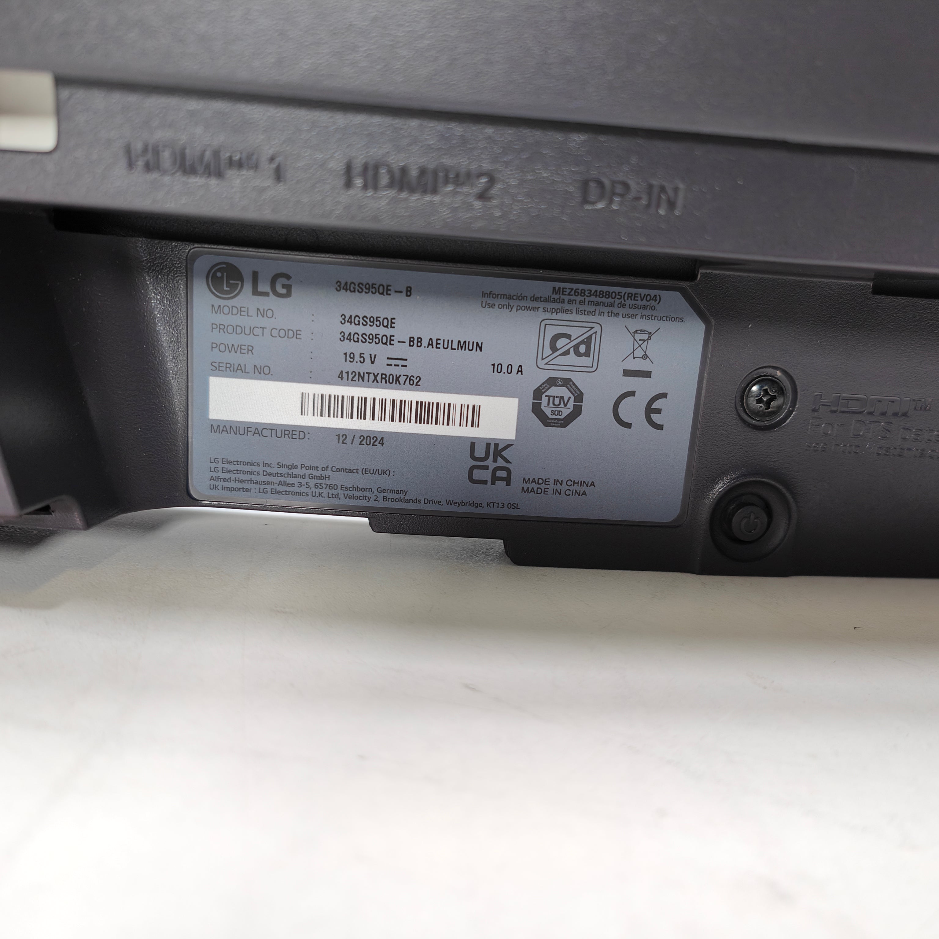 LG UltraGear OLED 34GS95QE-B
