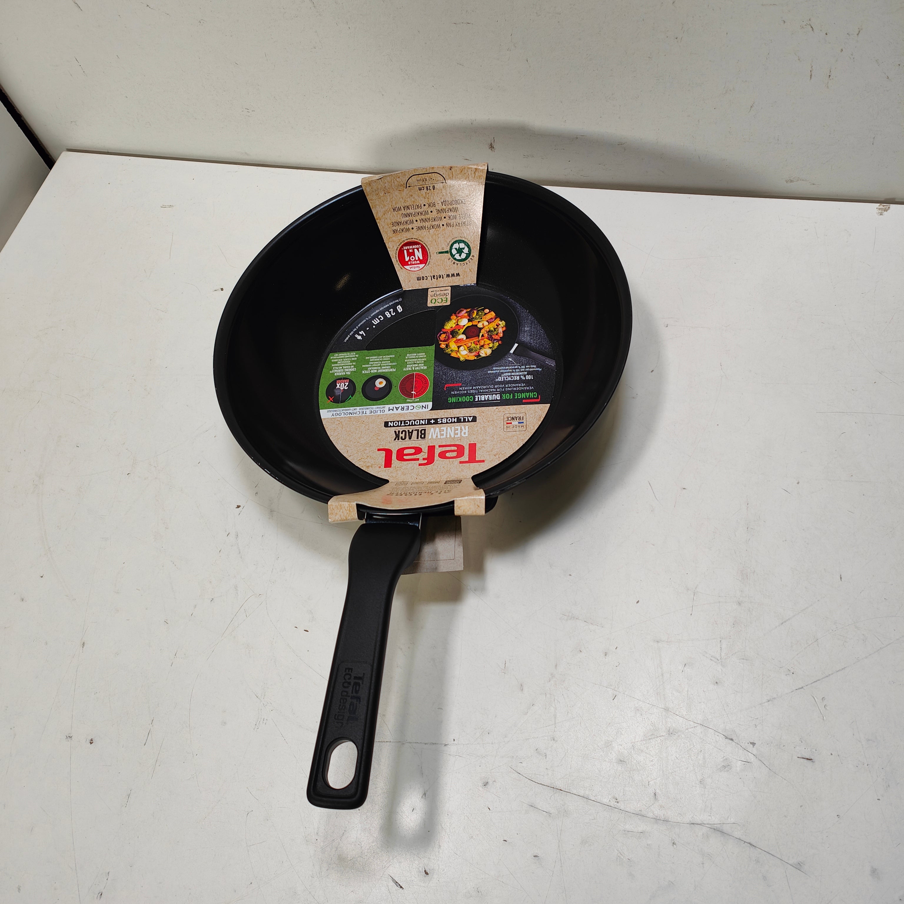 Poêle Wok Céramique Tefal Renew Black 28 cm