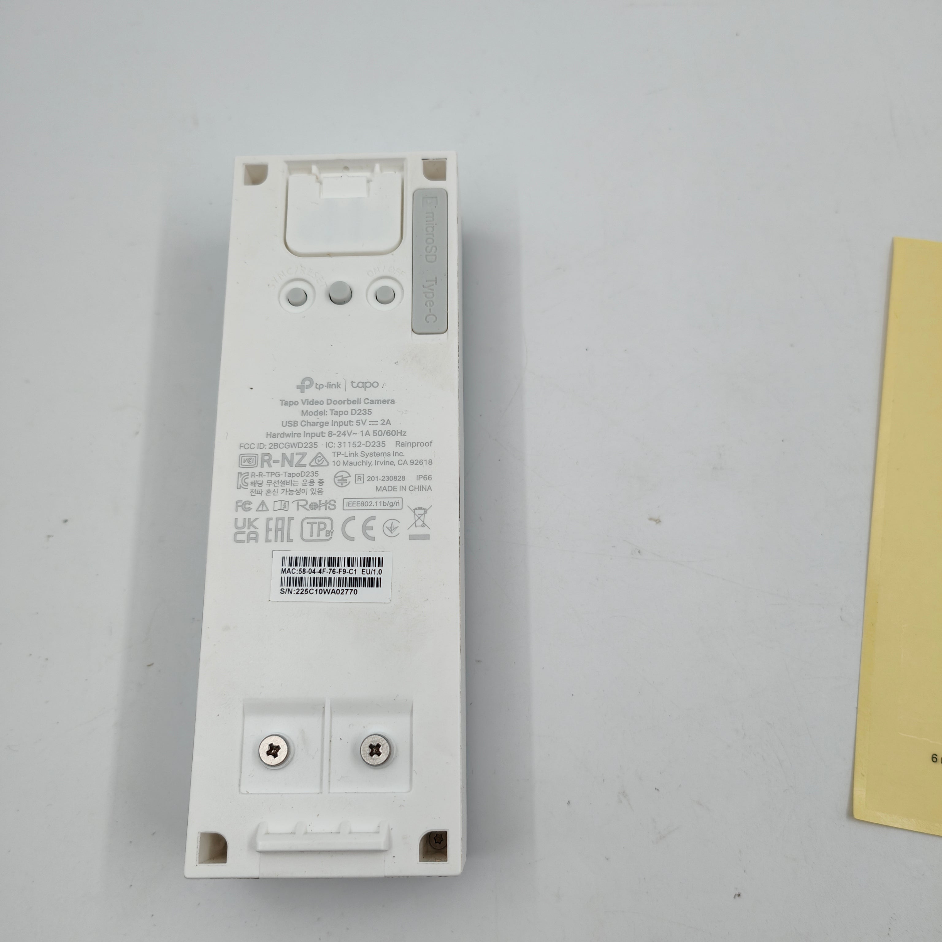 TP-Link Tapo D235 Smart Battery & Wired Doorbell