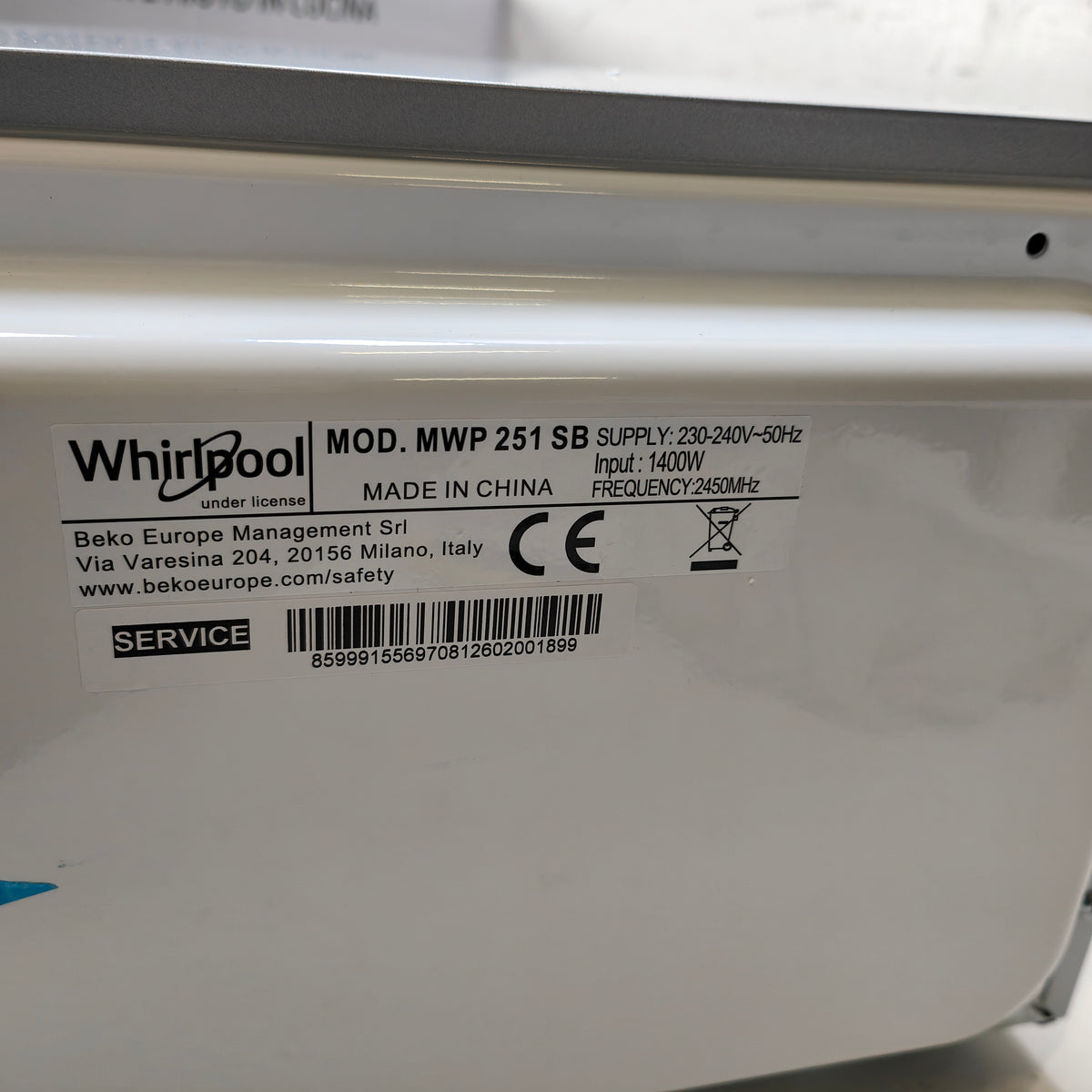 Whirlpool MWP 251 SB