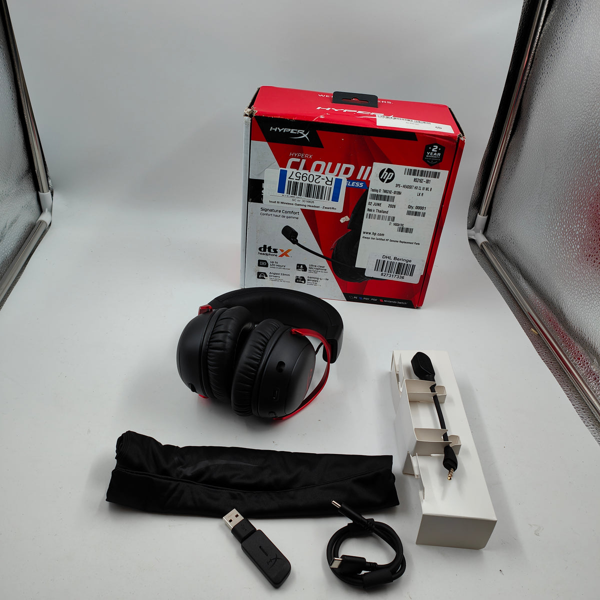 HyperX Cloud III Wireless Gaming Headset - Zwart/Rood(PC, PS5, PS4)