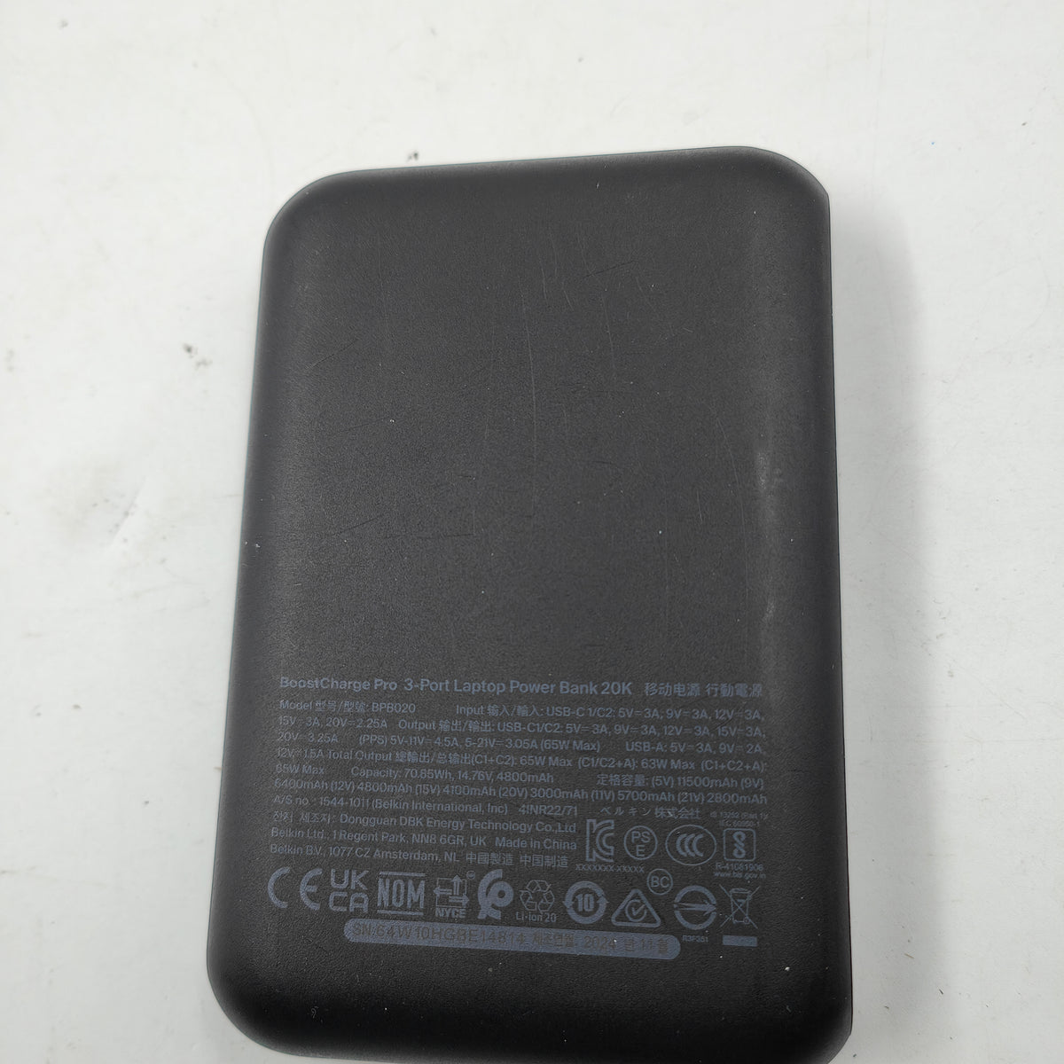 Belkin 20k 65w Laptop Powerbank Digital display