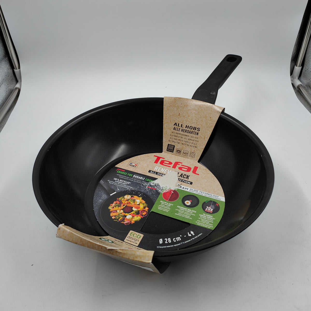 Tefal Renew Black Ceramic Wok Pan 28 cm