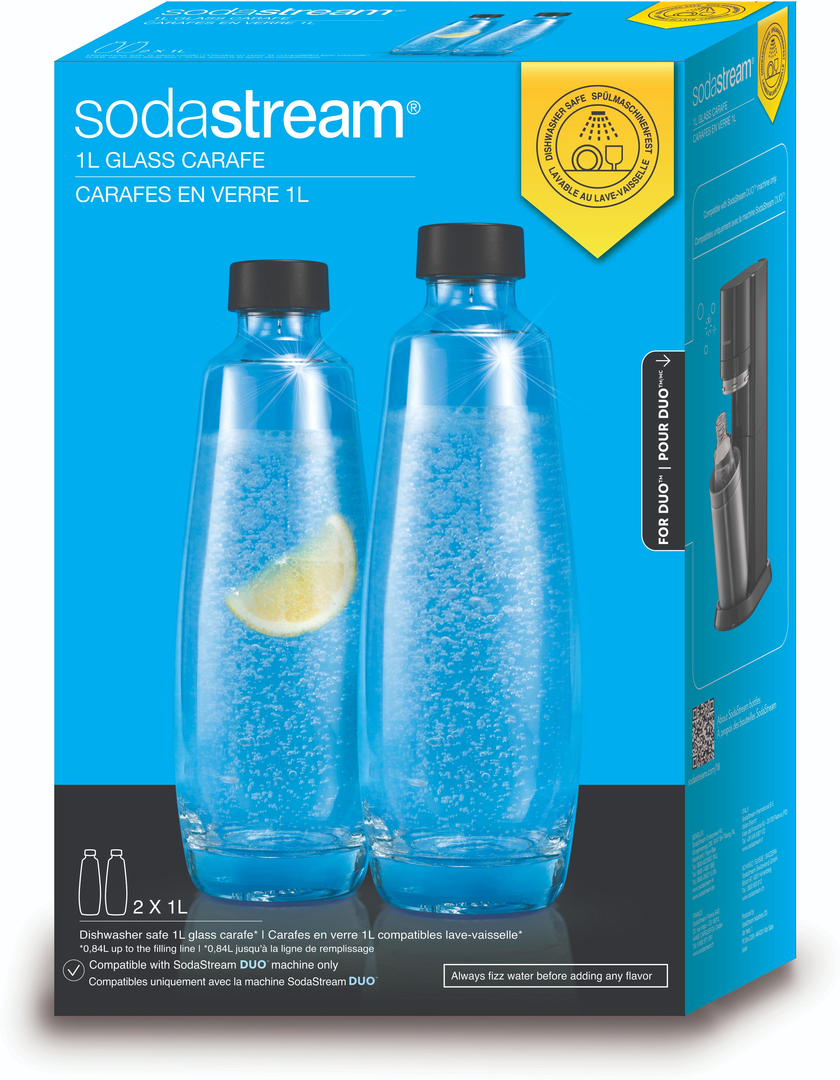 SodaStream-Glaskaraffen, 1 Liter, 2er-Pack