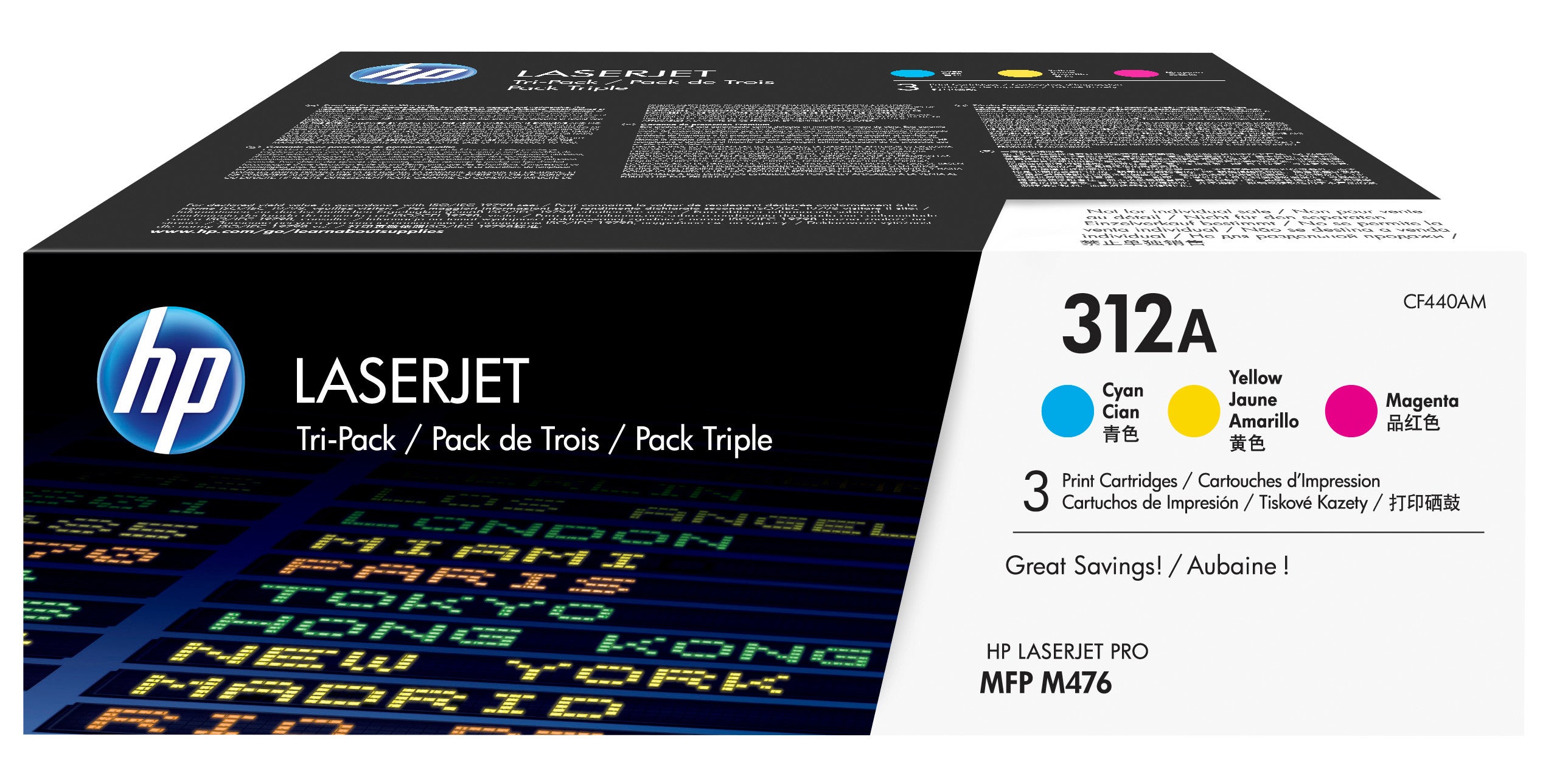 HP 312A originele cyaan/magenta/geel, 3-pack LaserJet tonerc