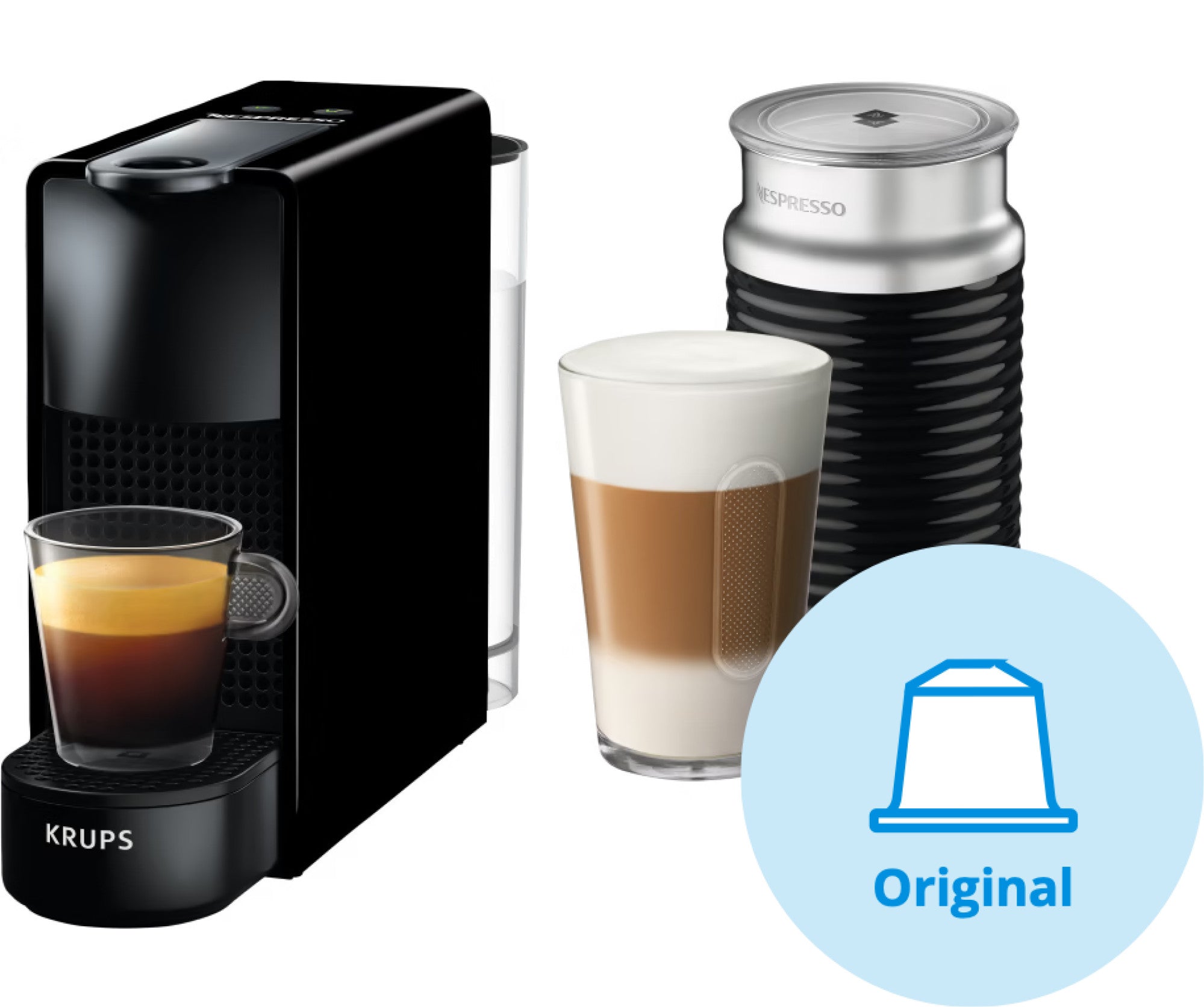 Krups Nespresso Essenza Mini XN1118 Noir + Mousseur à lait