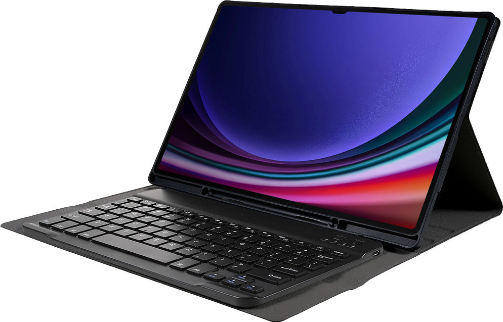 Just in case Premium Samsung Galaxy Tab S10 Ultra / S9 Ultra Toetsenbord Hoes QWERTY Zwart