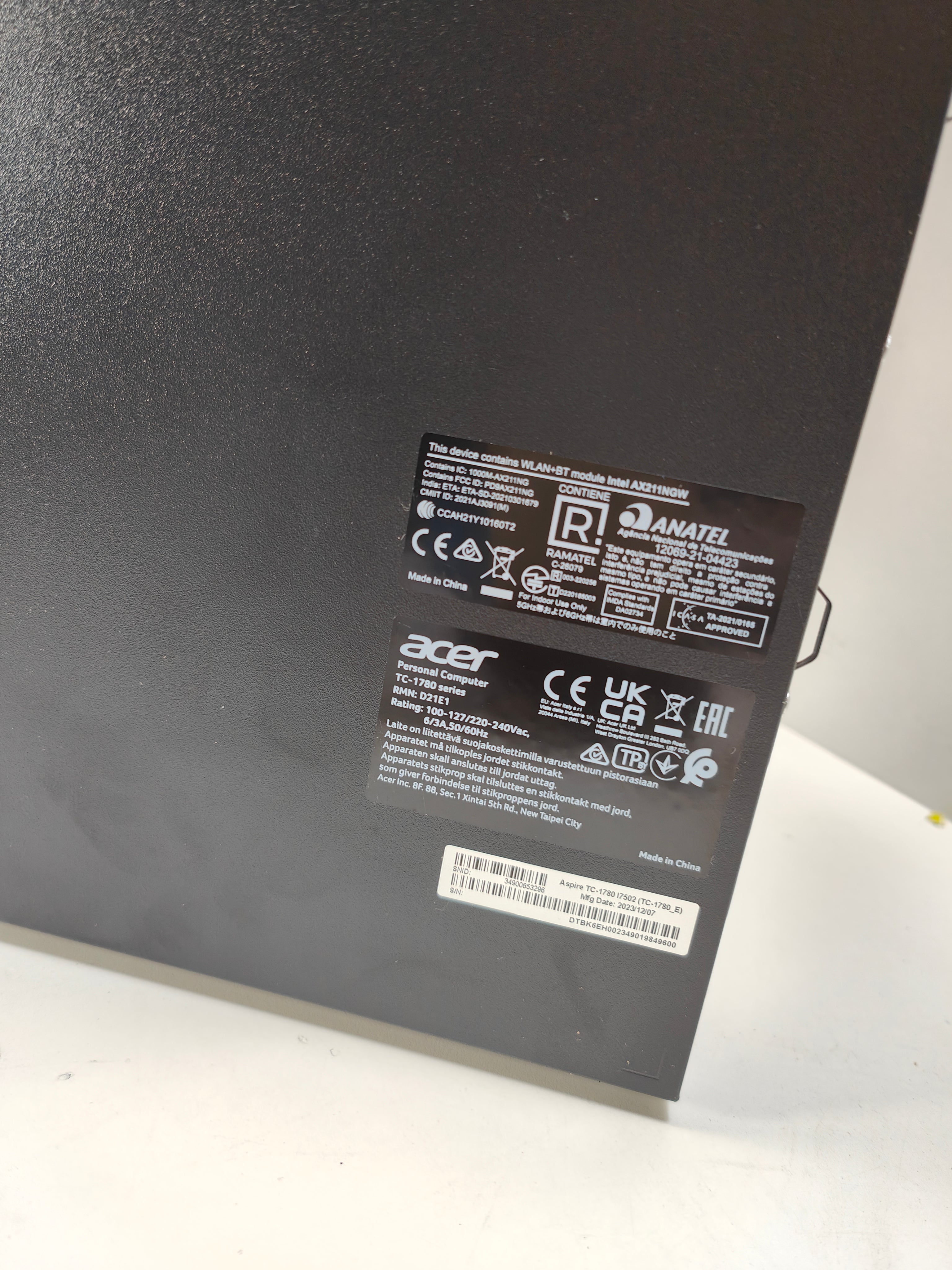 Acer Aspire TC-1780 I7502 QWERTY