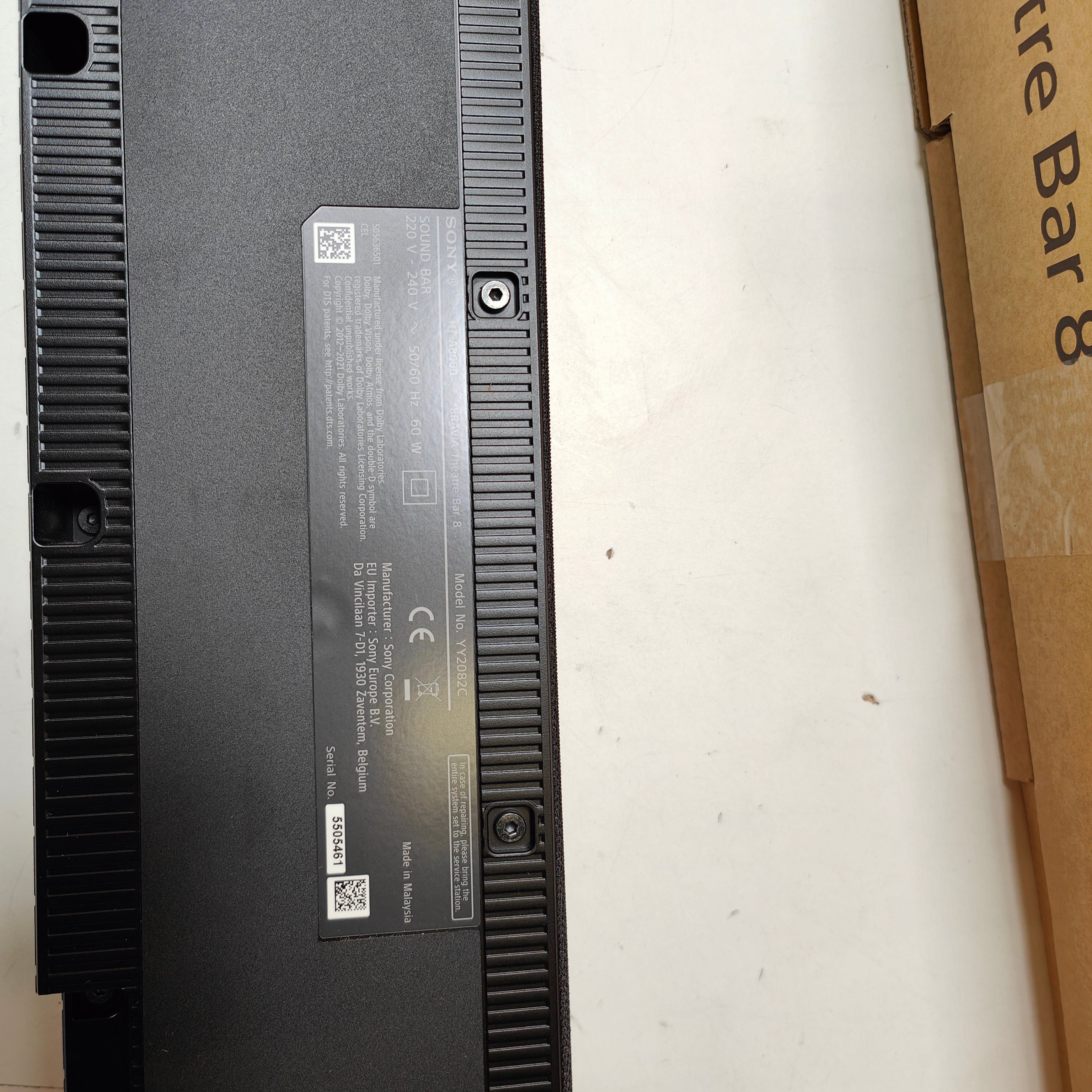 Bar de théâtre Sony Bravia 8 Noir