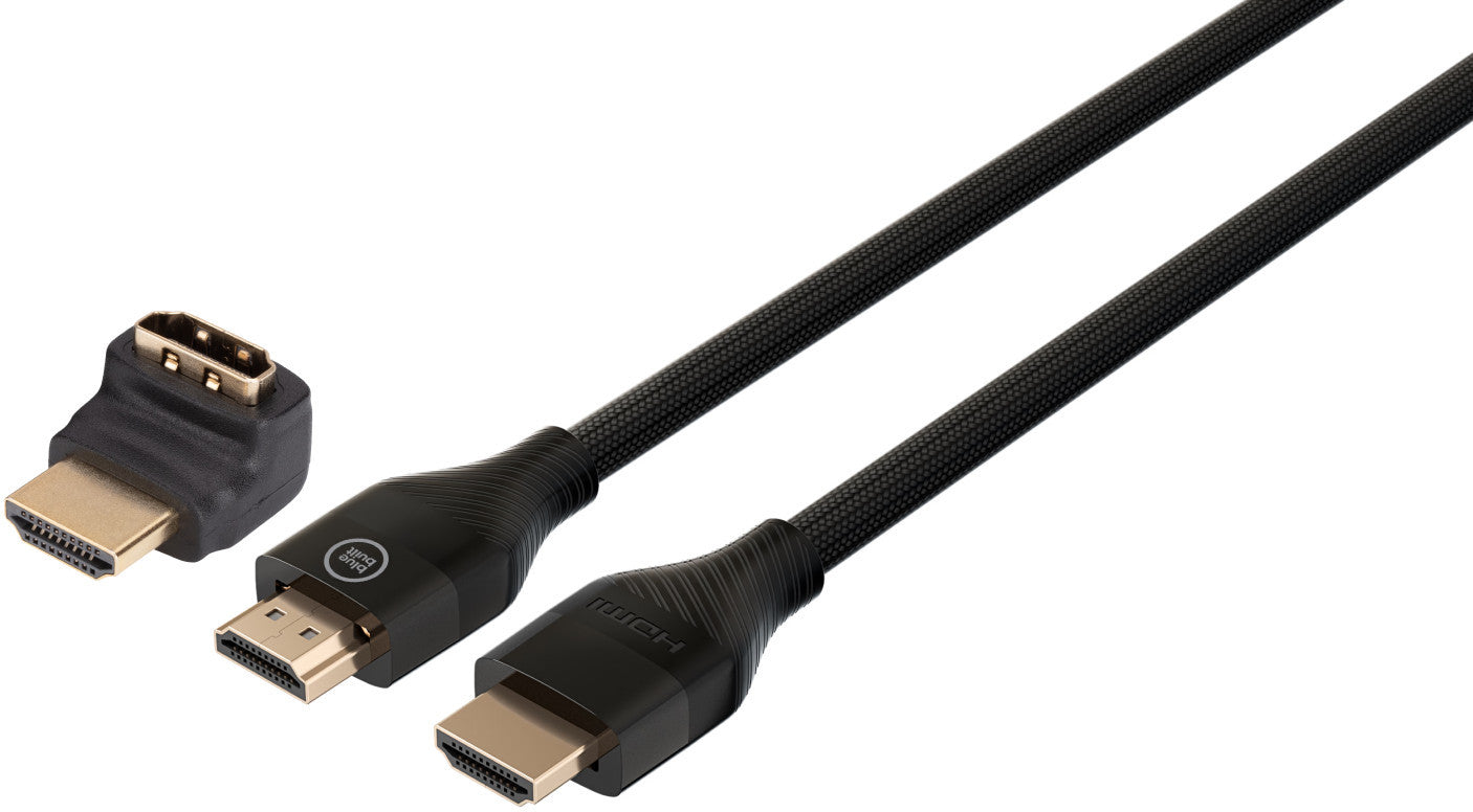 Bluebuilt HDMI-Kabel 4K 60 Hz aus Nylon, 2 m + 90°-Adapter