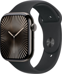 Apple-Uhr Serie 10 4G 46 mm Titan Schwarz Sportarmband S/M