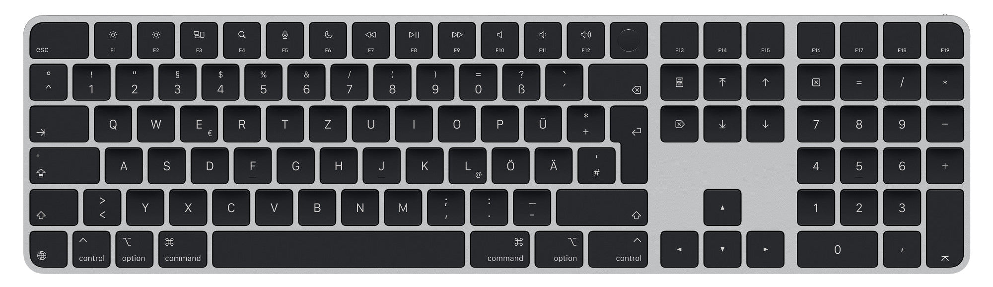Apple Magic Keyboard met numeriek toetsenblok en Touch ID (2024) Zwart QWERTZ