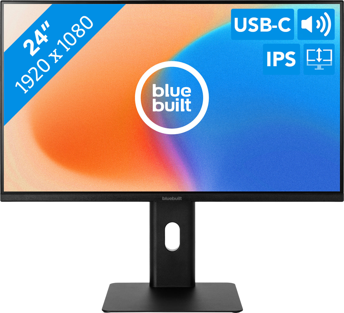 BlueBuilt 24 Zoll Full HD 100Hz Monitor mit USB-C