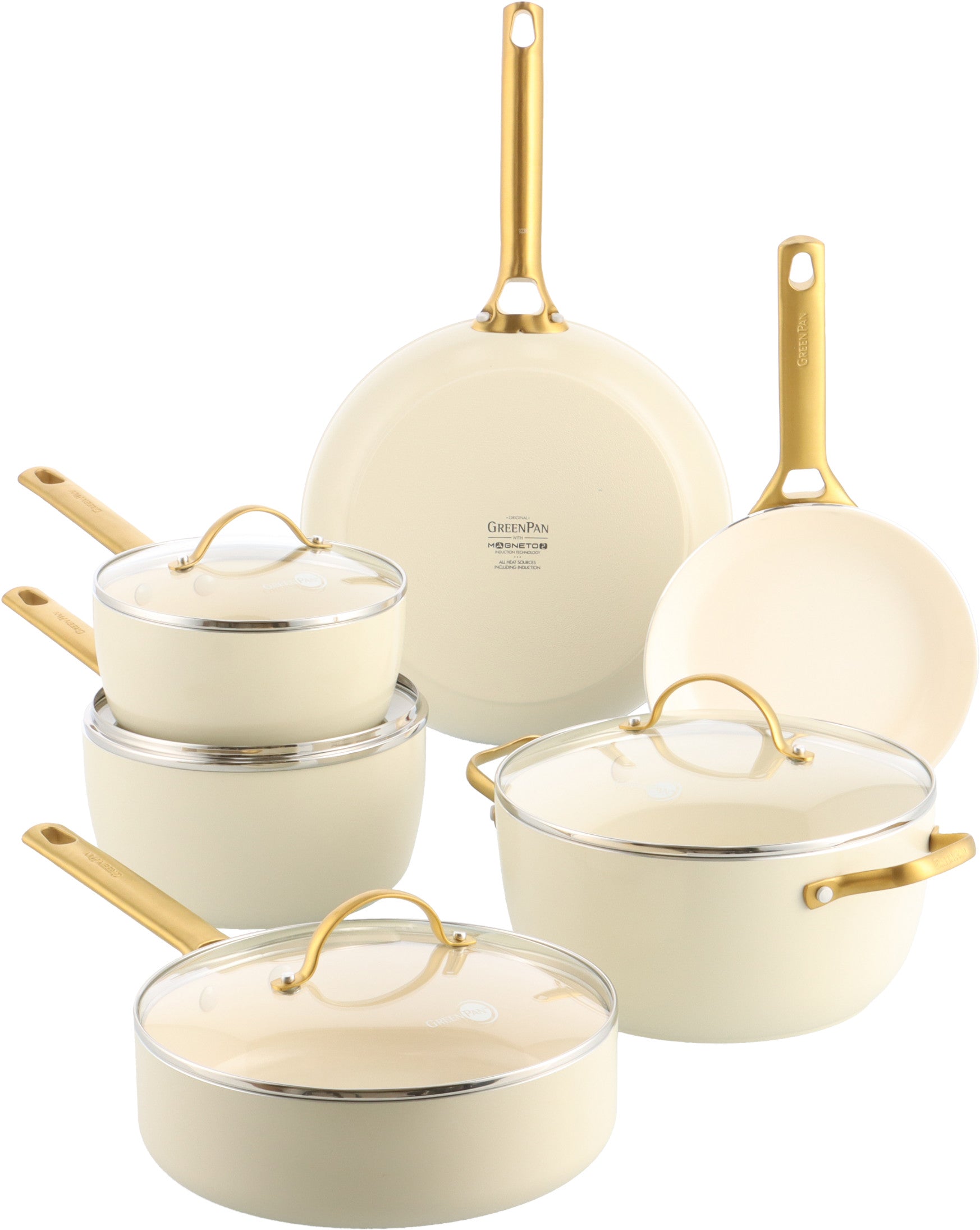 GreenPan Padova Reserve Pan Set 10-piece Cream White