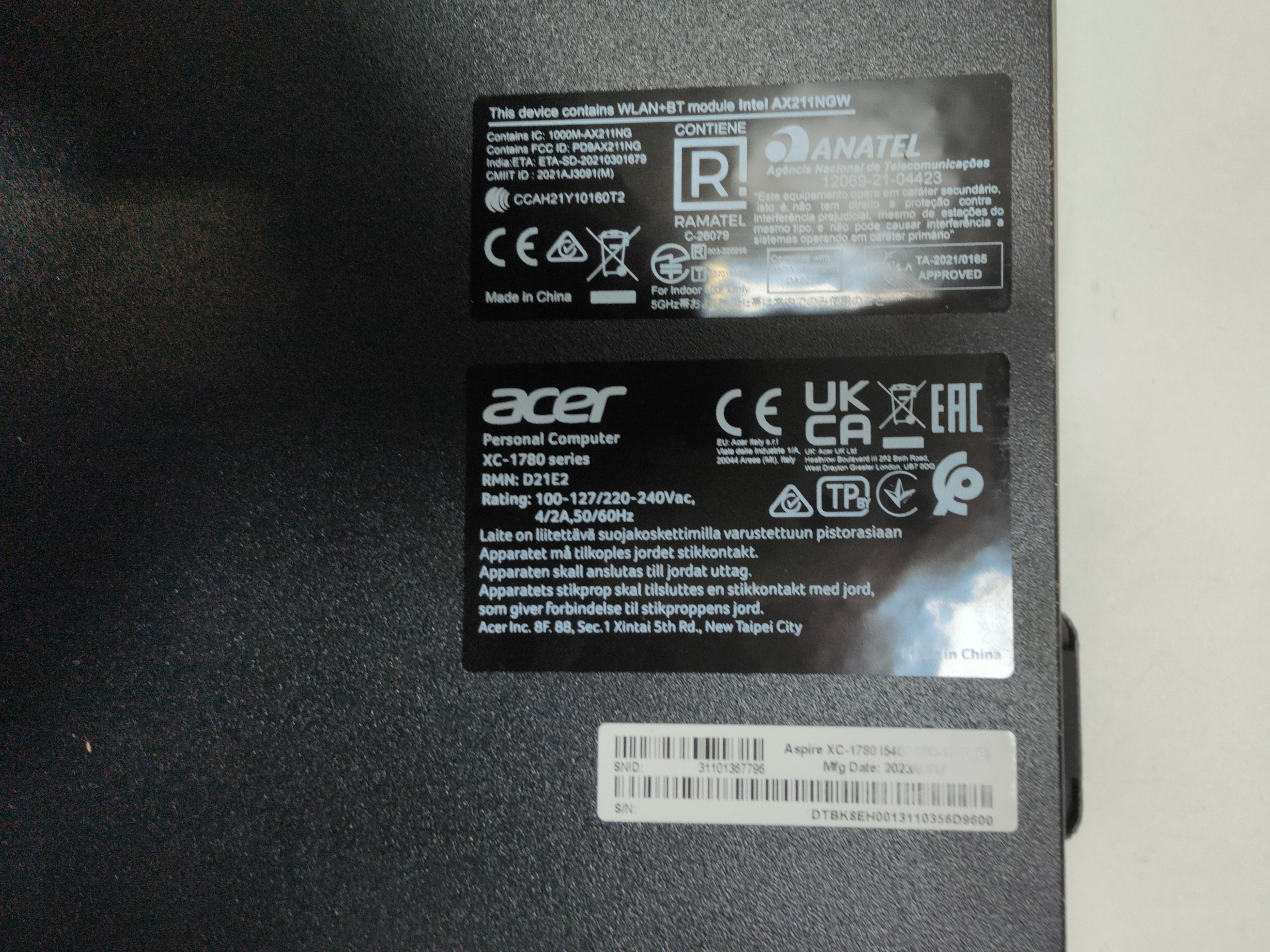 Acer Aspire XC-1780 I5400