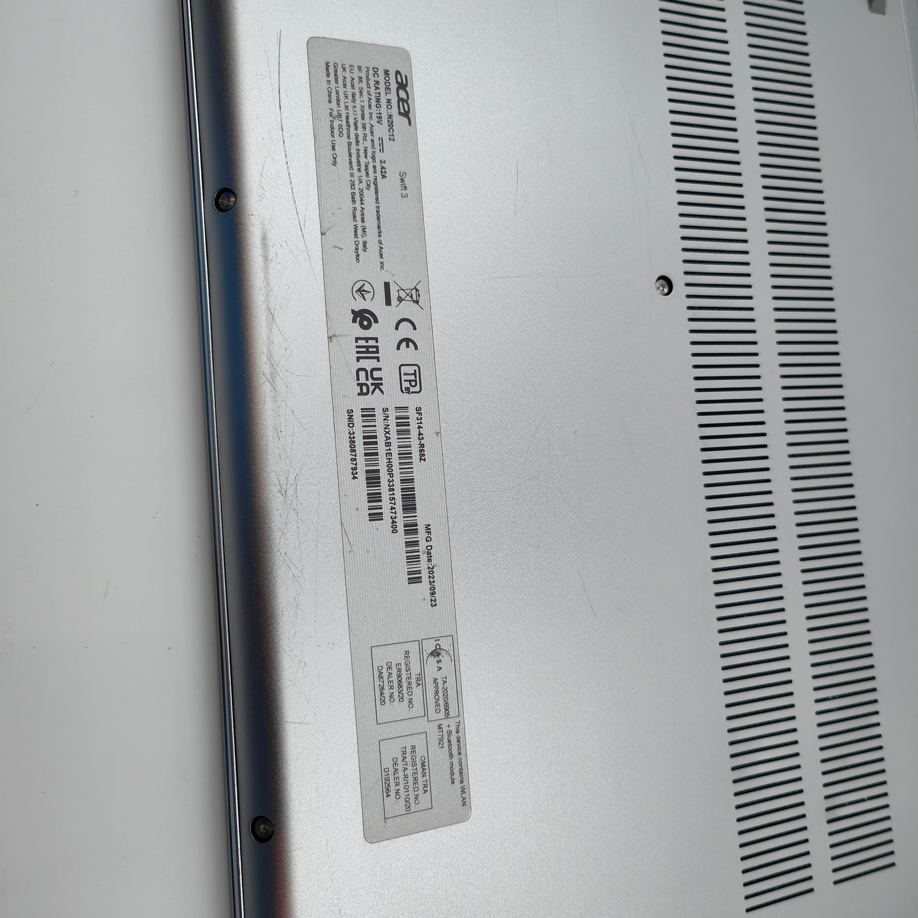 Acer Swift 3 SF314-43-R68Z QWERTY