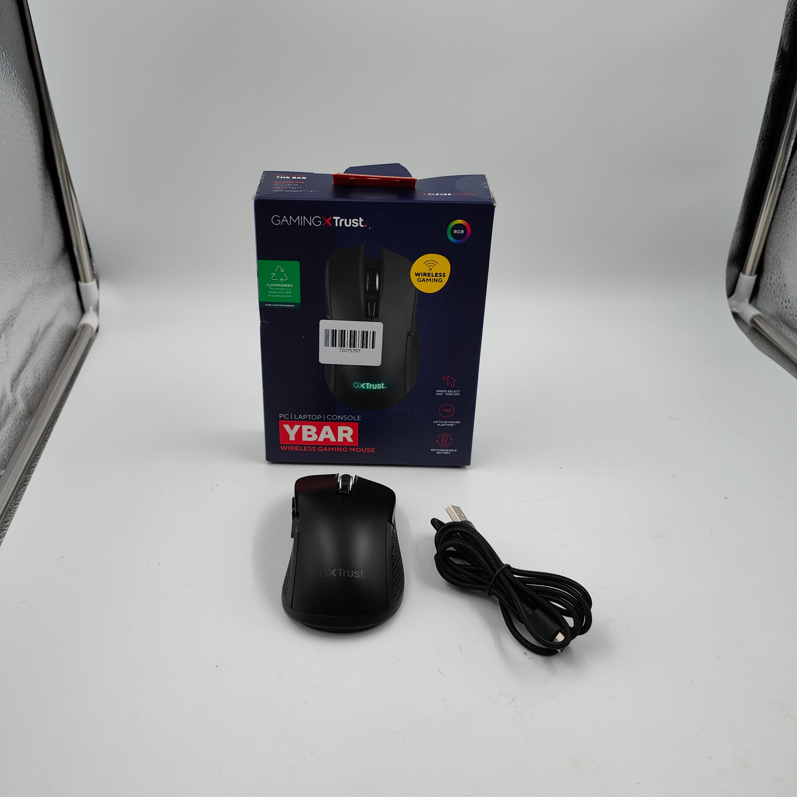 Trust GXT 923 Ybar Souris de Jeu Sans Fil Noire