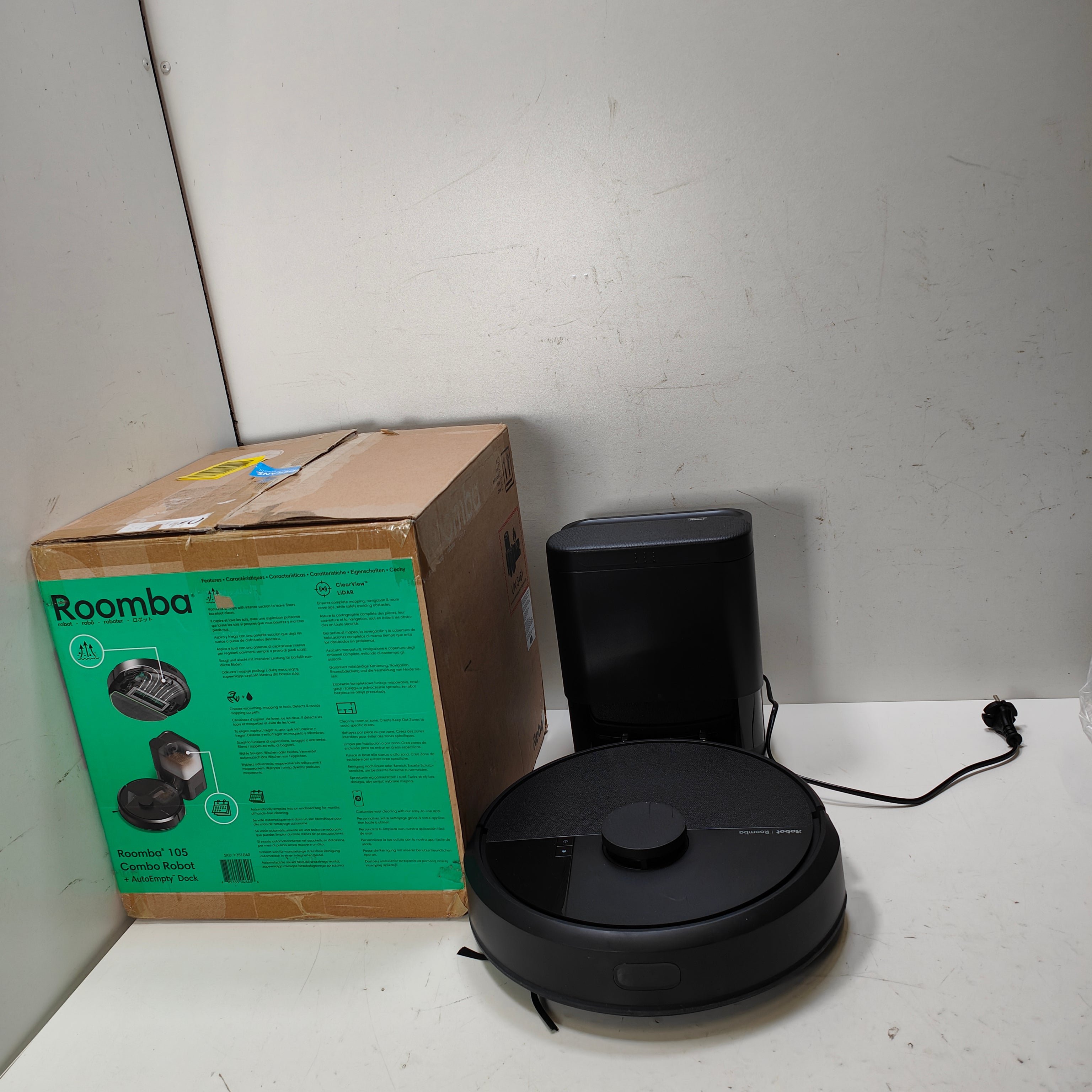 iRobot Roomba 105 Combo Robot + AutoEmpty Dock - zwart