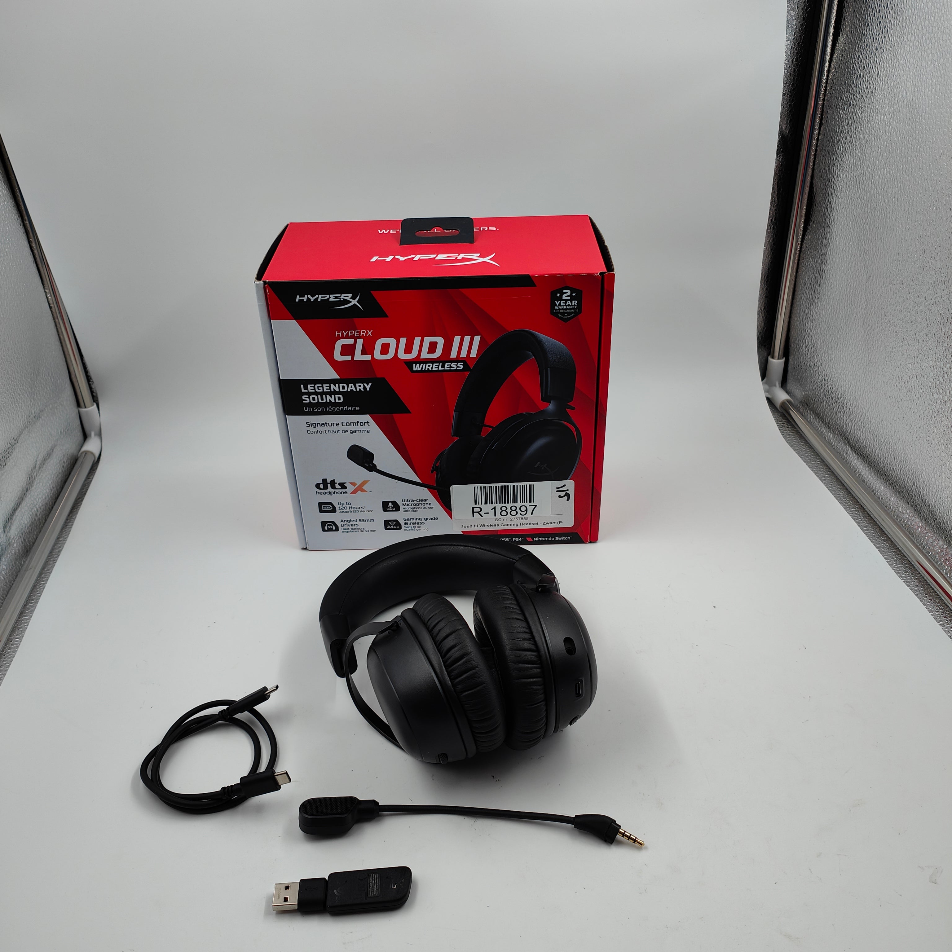 HyperX Cloud III Wireless Gaming Headset - Zwart (PC, PS5, PS4)