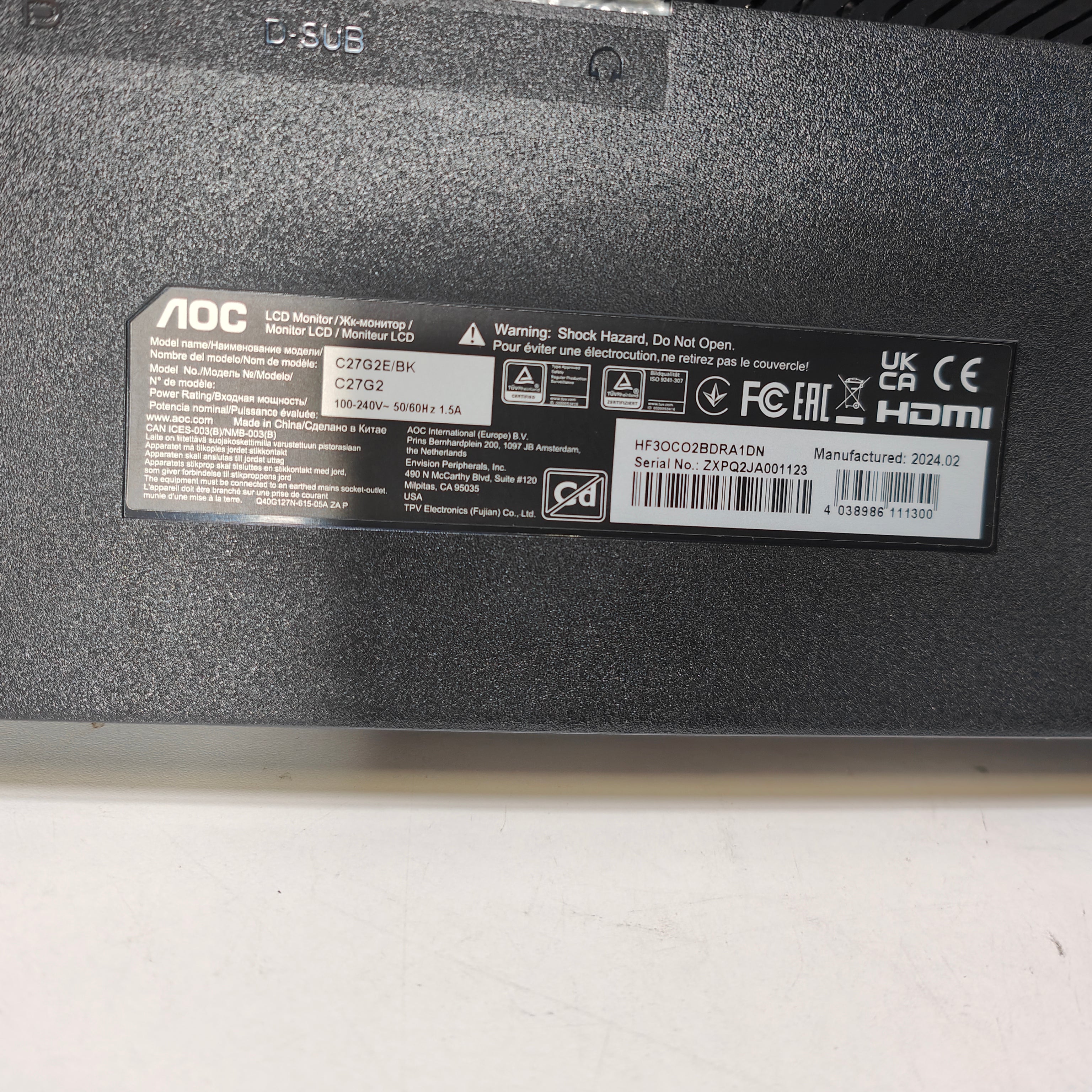 AOC C27G2E/BK