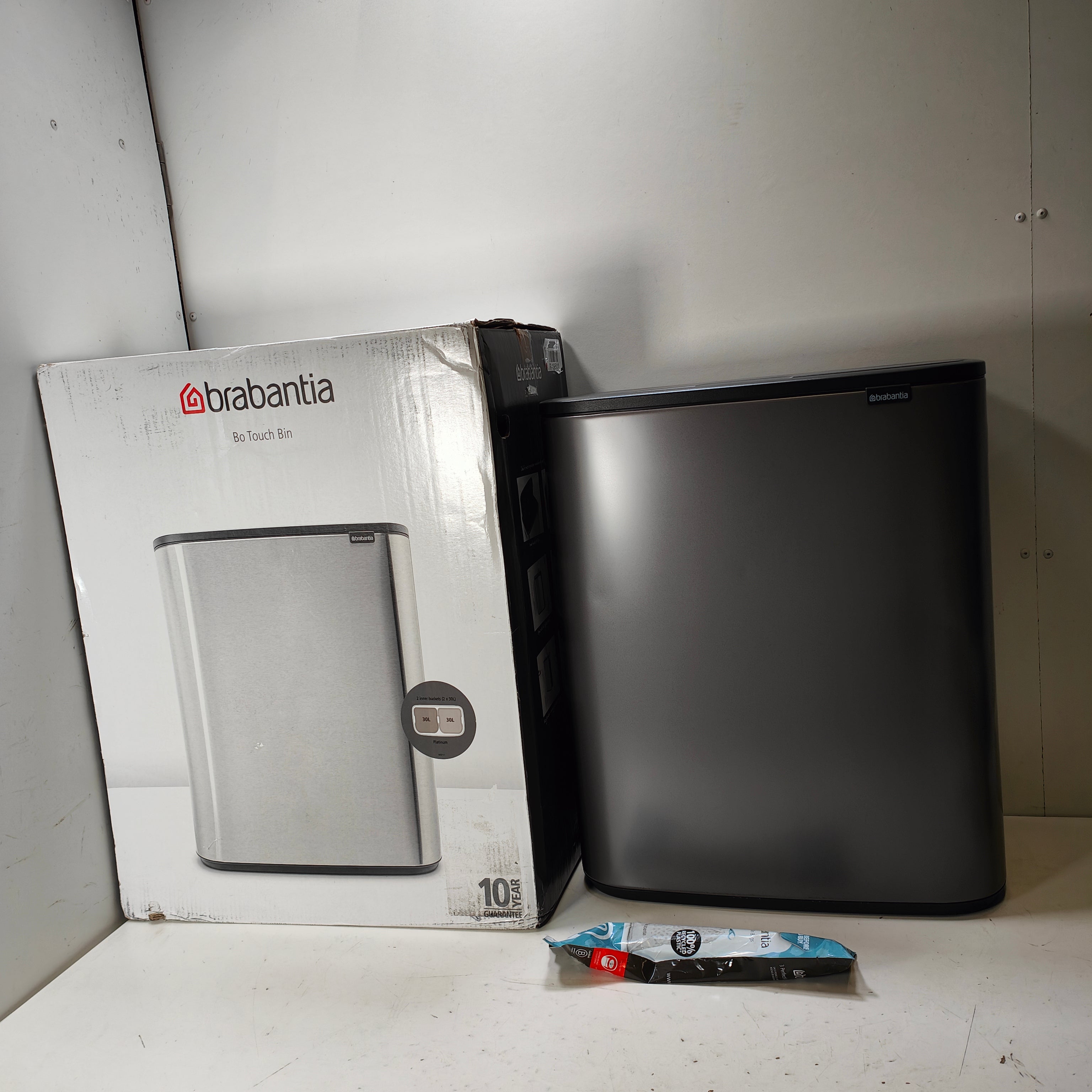 Poubelle Brabantia Bo Touch 2 x 30 litres Platine