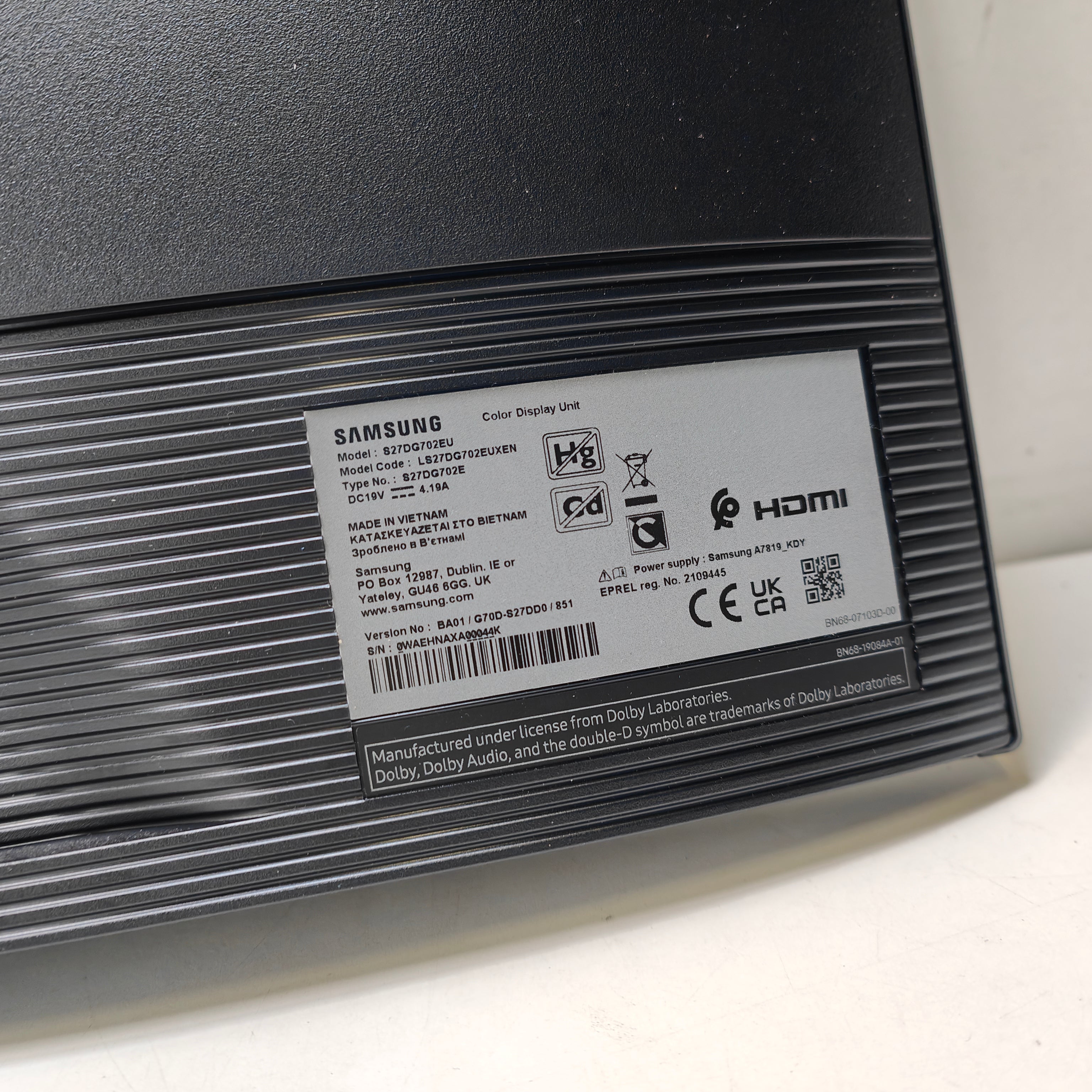 Samsung Odyssey G7 LS27DG702EUXEN