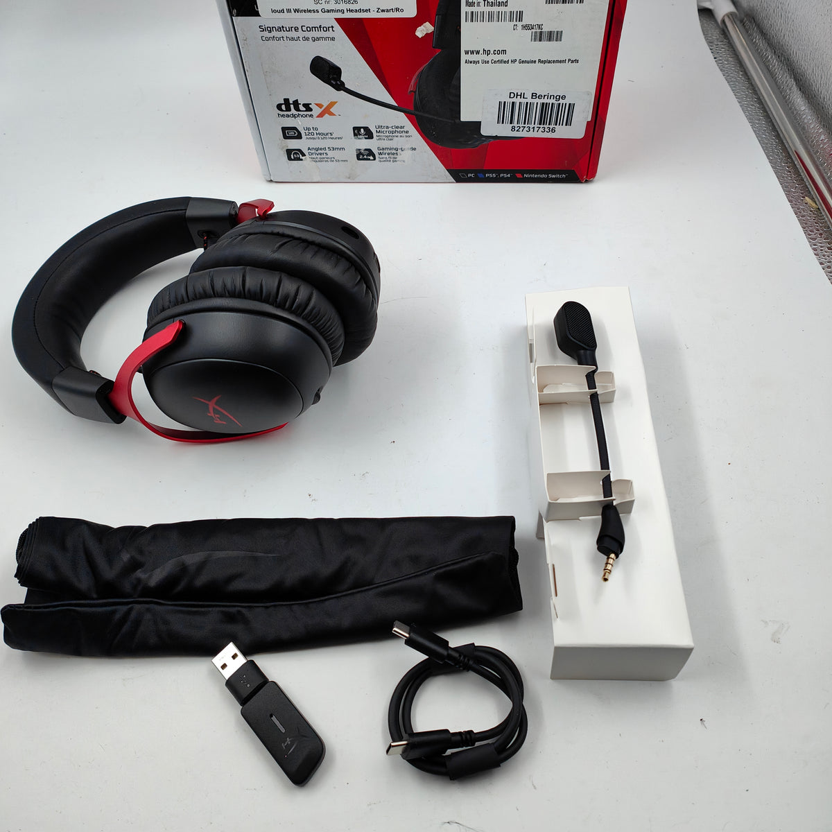 HyperX Cloud III Wireless Gaming Headset - Zwart/Rood(PC, PS5, PS4)