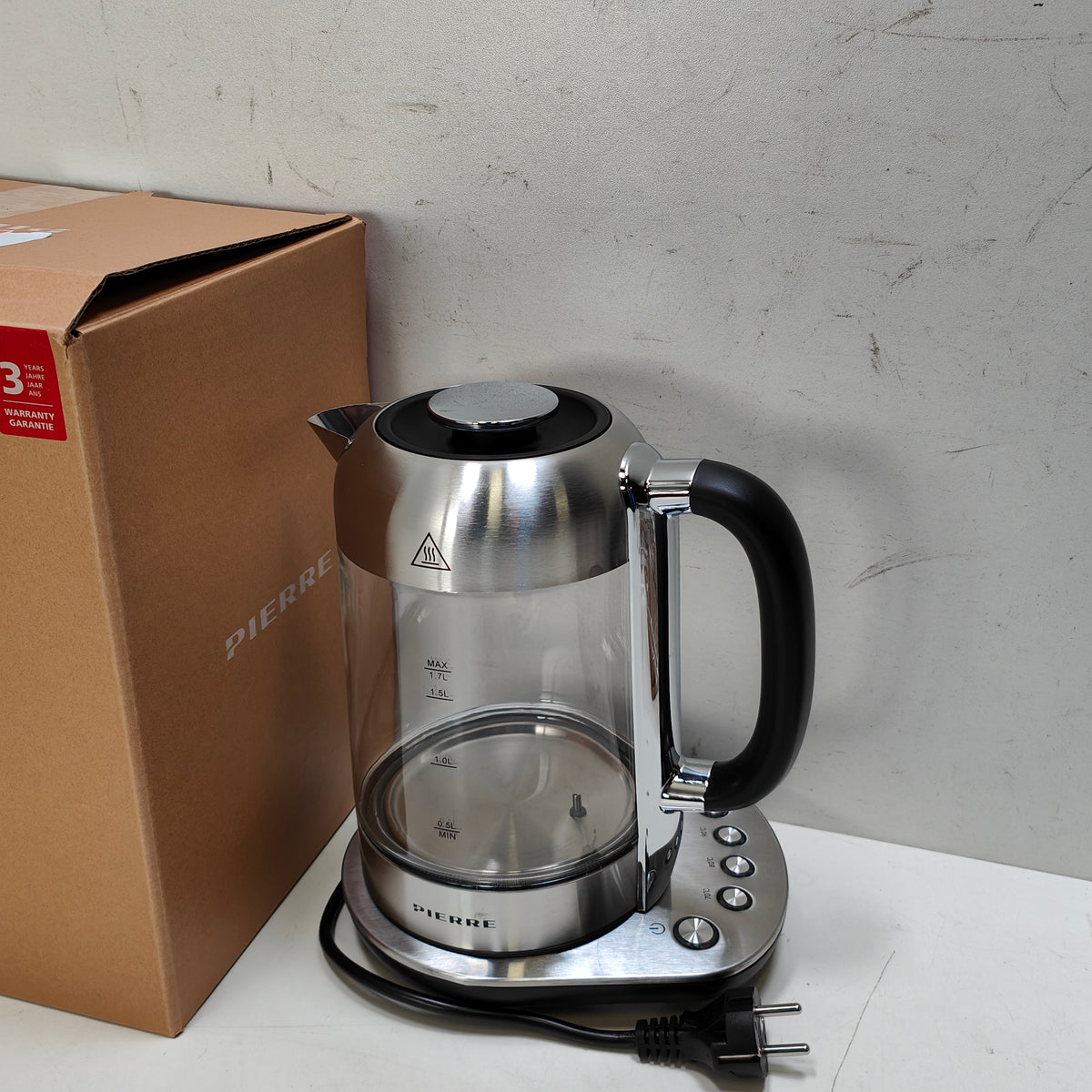 Pierre PWK7000 Glass kettle with adjustable temperature